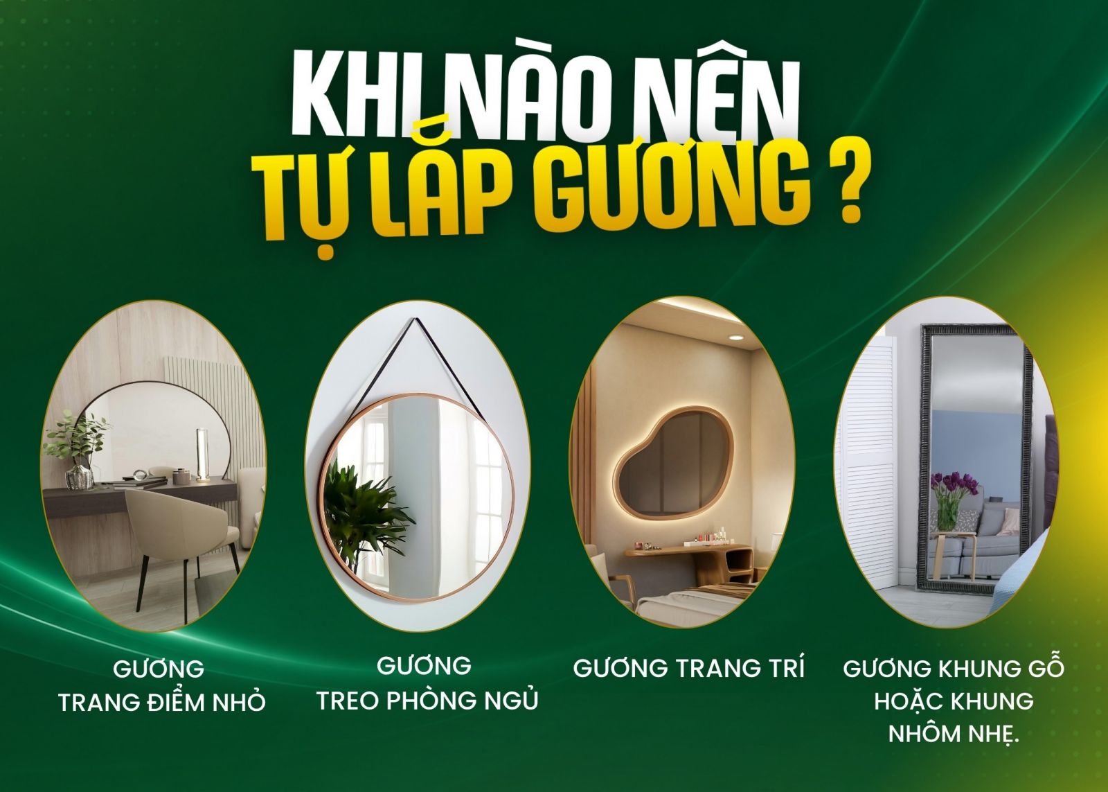Tự lắp gương trang trí tại nhà