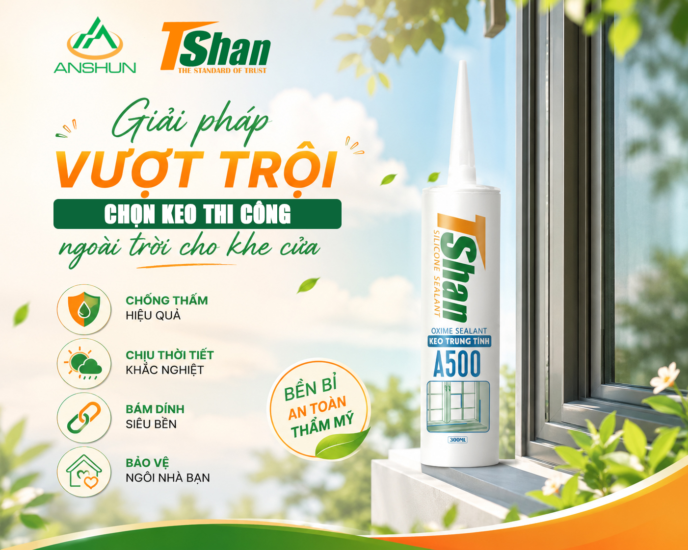 Thi công keo silicone ngoài trời cho hệ cửa
