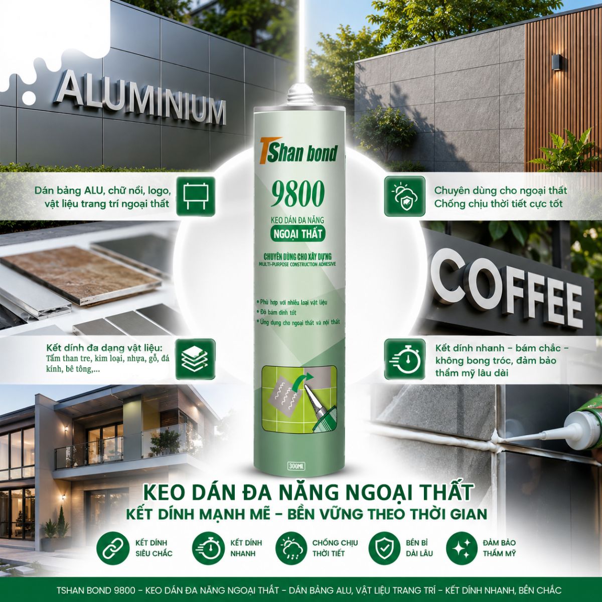Ứng dụng TSHAN Bond 9800 Ngoại thất
