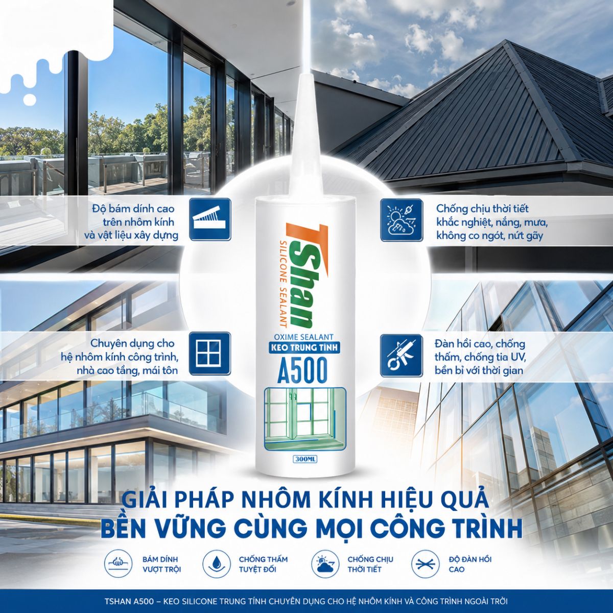 Keo TSHAN Silicone A500 cao cấp